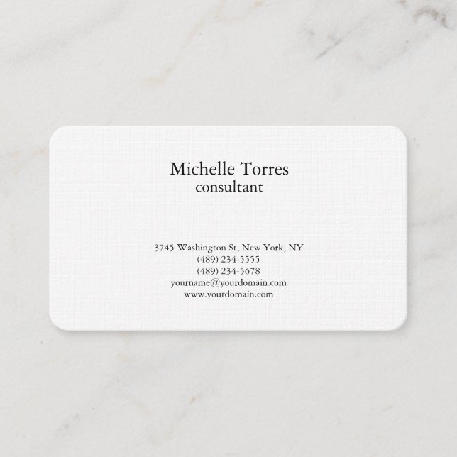 Minimalist Black & White Plain Creative Modern Business Card (Front)