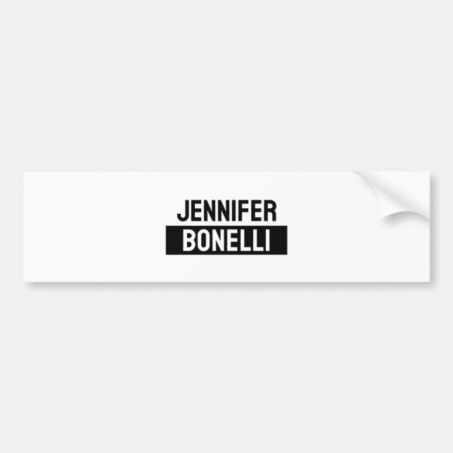 Minimalist Black & White Plain Elegant Modern Name Bumper Sticker (Front)