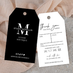 Minimalist Black & White Price Clothing Hang Tags