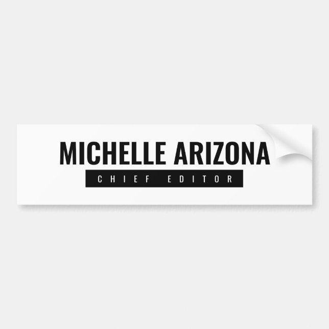 Minimalist Black & White Professional Modern Bumper Sticker (Front)