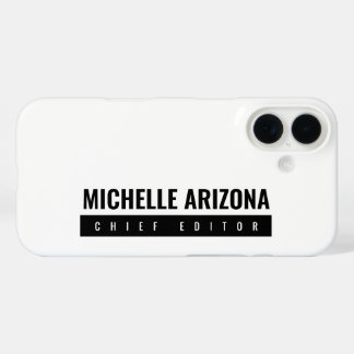 Minimalist Black & White Professional Modern iPhone 16 Case