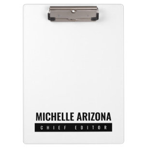 Minimalist Black & White Professional Modern Clipboard