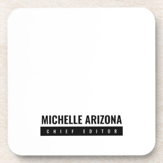 Minimalist Black & White Professional Modern Coaster