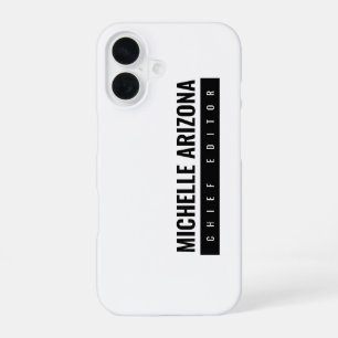 Minimalist Black & White Professional Modern iPhone 16 Case