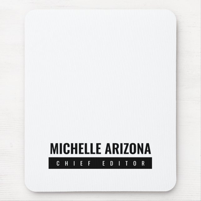 Minimalist Black & White Professional Modern Mouse Mat (Front)