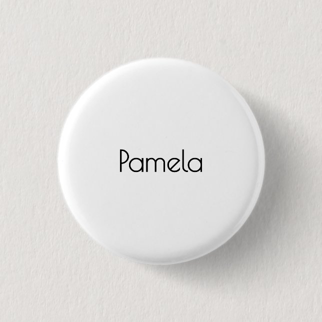 Minimalist Black & White Professional Modern Name 3 Cm Round Badge (Front)