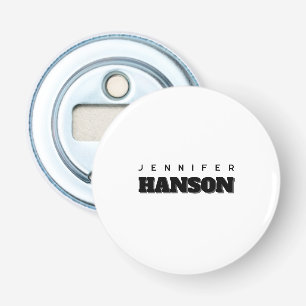 Minimalist Black & White Professional Modern Name Bottle Opener
