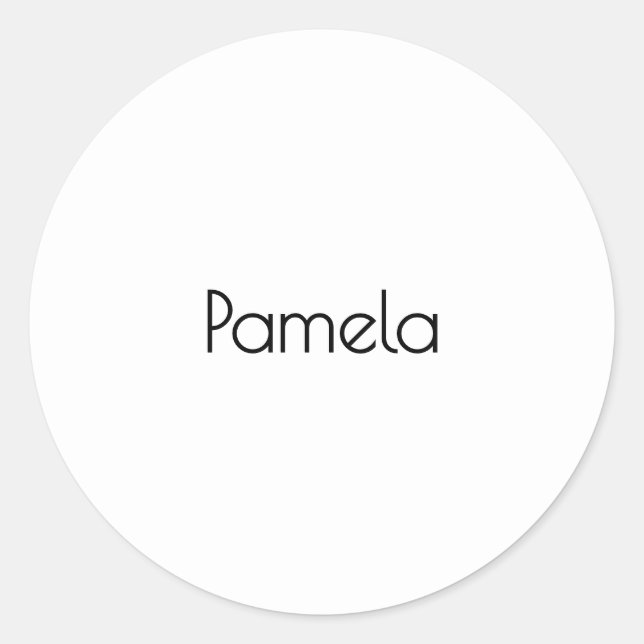 Minimalist Black & White Professional Modern Name Classic Round Sticker (Front)