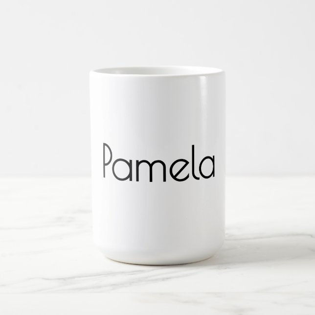 Minimalist Black & White Professional Modern Name Coffee Mug (Center)