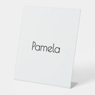 Minimalist Black & White Professional Modern Name Pedestal Sign