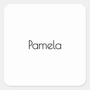 Minimalist Black & White Professional Modern Name Square Sticker
