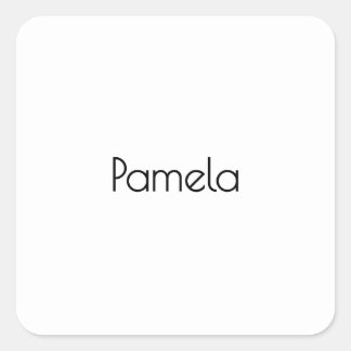 Minimalist Black & White Professional Modern Name Square Sticker