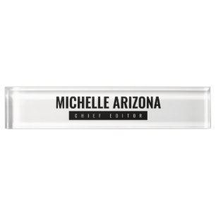 Minimalist Black & White Professional Modern Nameplate