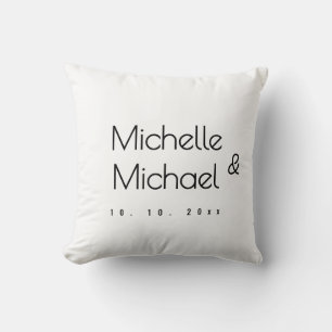 Minimalist Black & White Professional Modern Names Cushion