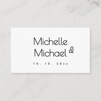 Minimalist Black & White Professional Modern Names Enclosure Card