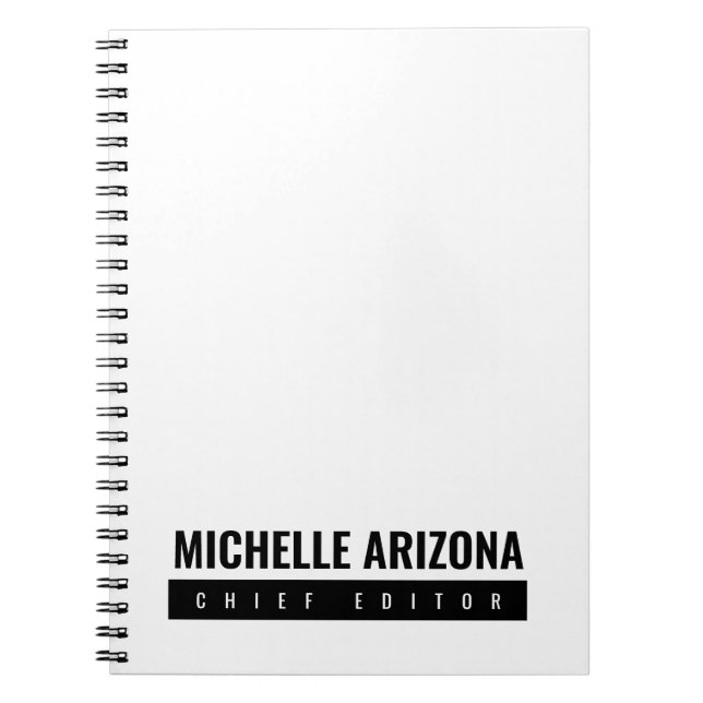 Minimalist Black & White Professional Modern Notebook (Front)