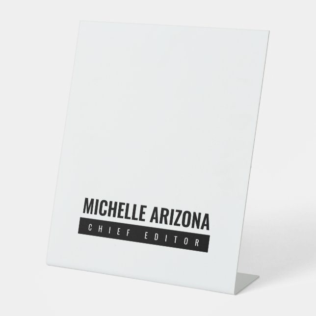 Minimalist Black & White Professional Modern Pedestal Sign (Front)
