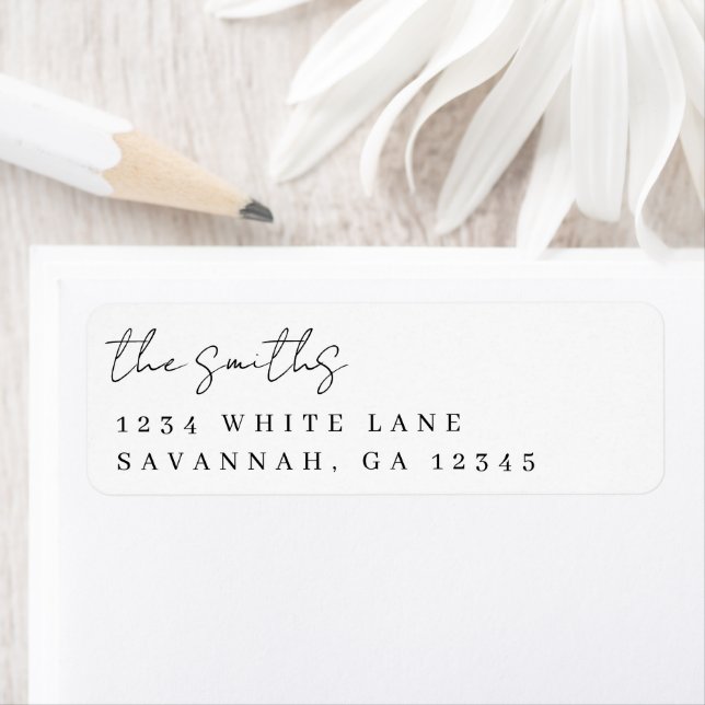 Minimalist Black & White Return Address Label (Insitu)