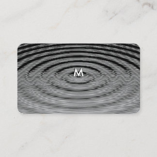 Minimalist Black & White Ripple Wave Pattern Business Card