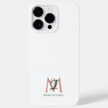 Minimalist Black White Rose Gold Monogram Name