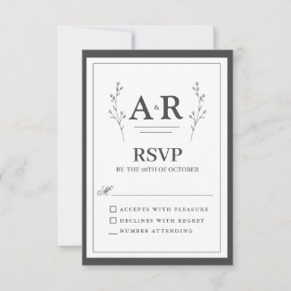 Minimalist Black & White RSVP Card