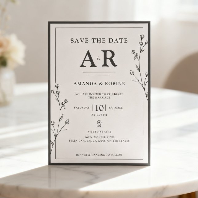 Minimalist Black & White  Save The Date (Creator Uploaded)