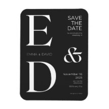 Minimalist Black & White Save the Dates