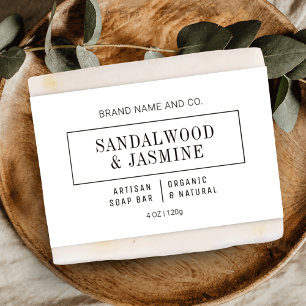 Minimalist Black White Shampoo Soap Bar Wrap Label