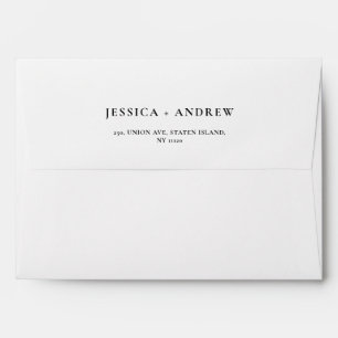 Minimalist Black & White Simple Wedding Envelope