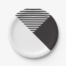 Minimalist Black White Stripes Party