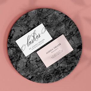 Minimalist Black & White Swirly Lashes Business Card