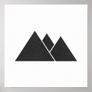 Minimalist Black & White Triangles Poster