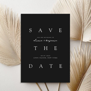 Minimalist Black White Typography Modern Wedding Save The Date