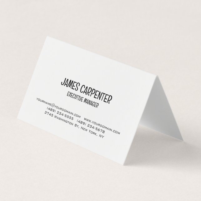 Minimalist Black White Unique Modern Professional Business Card (Front)