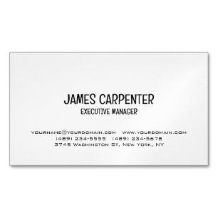 Minimalist Black White Unique Modern Professional Magnetic Business Card
