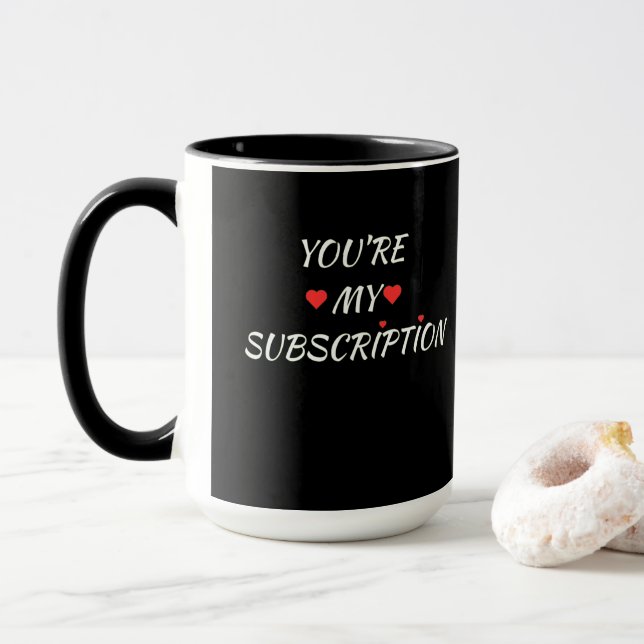 Minimalist Black & White Valentin's Mug (With Donut)