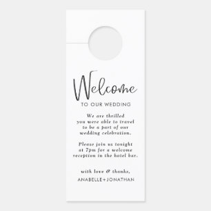 Minimalist Black White Wedding Do Not Disturb Door Hanger