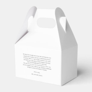 Minimalist Black White Wedding Favour Box
