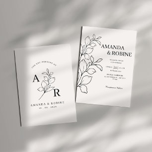 Minimalist Black & White Wedding Invitation