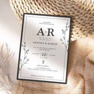 Minimalist Black & White Wedding Invitation