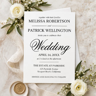 Minimalist Black & White Wedding Invitation
