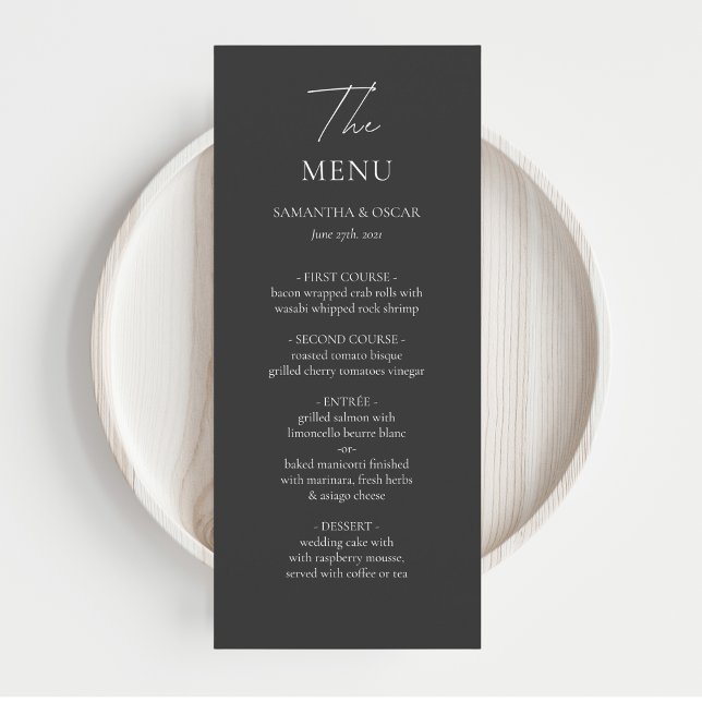 Minimalist Black & White Wedding  Menu (Creator Uploaded)