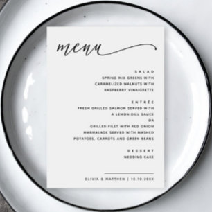 Minimalist Black & White Wedding   Modern Script Menu