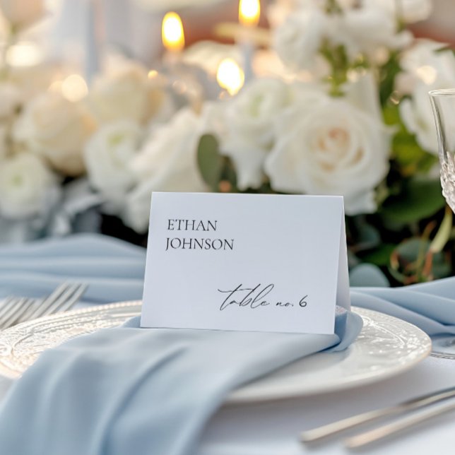 Minimalist Black & White Wedding Place Card (Minimalist Black & White Wedding Place Card)