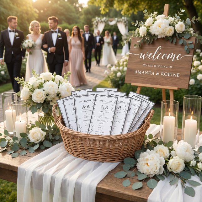 Minimalist Black & White Wedding Programme (Creator Uploaded)