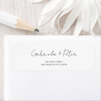 Minimalist Black & White Wedding Return Address