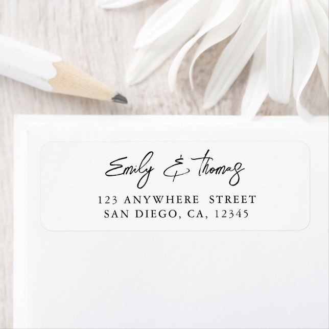 Minimalist Black & White Wedding  Return Address (Insitu)