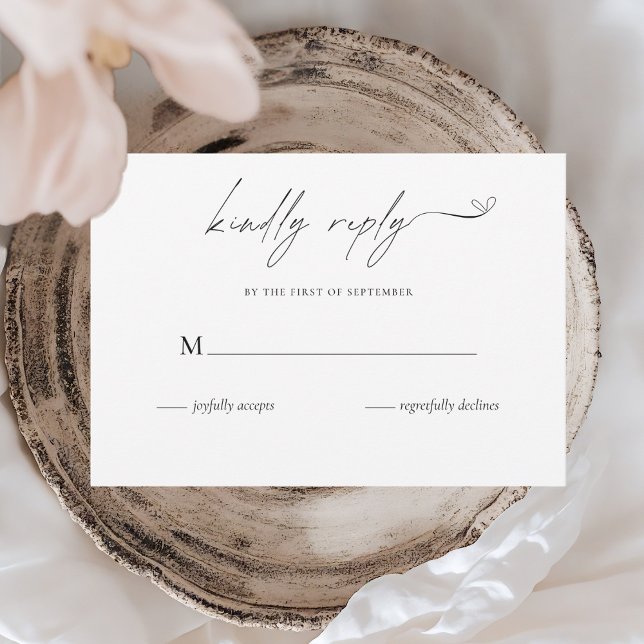 Minimalist Black & White Wedding RSVP Card (Creator Uploaded)