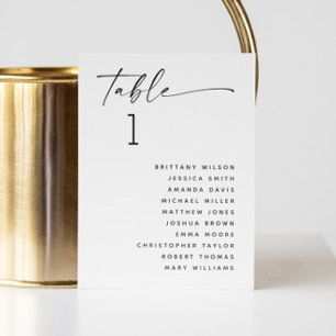 Minimalist Black & White Wedding Seating Chart Invitation