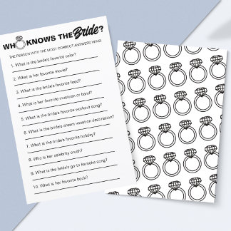Minimalist Black & White Who Knows the Bridal Game